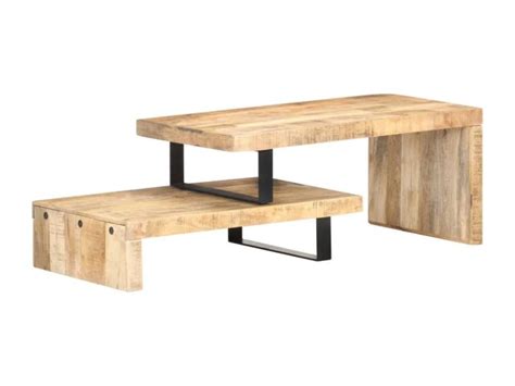 Ensemble de table basse 2 pièces Bois de manguier massif