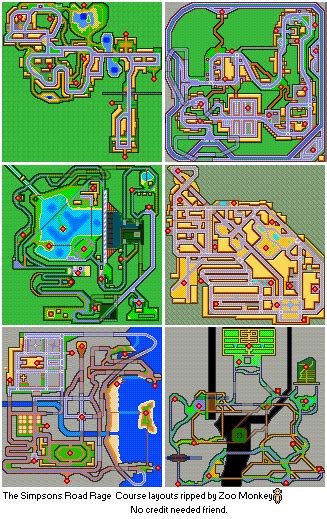 Simpsons Road Rage Map