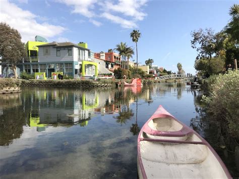 Canals and Homes of Venice, California during a Partly Cloudy Afternoon ...