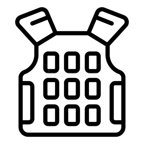 Bulletproof Vest Icon Outline Vector Police Kevlar Stock Vector