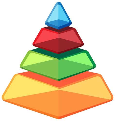 Premium Vector Colorful 3d Isolated Pyramid Illustration