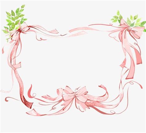 Decorative Ribbon Hd Transparent, Frame Decorated With Pink Ribbons ...