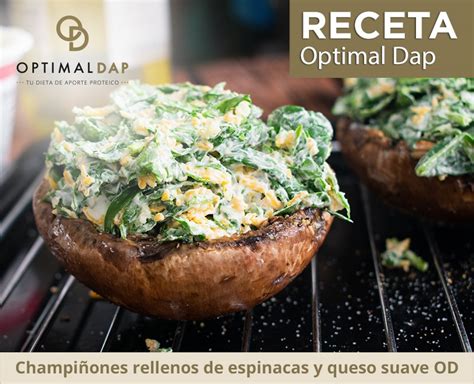 Receta OD Champiñones rellenos de espinacas y queso suave de untar