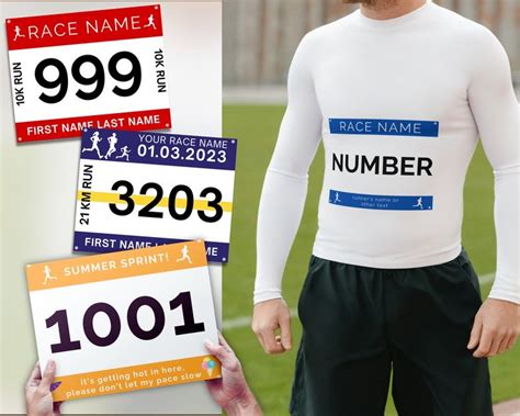 Editable Race Bib Templates Running Race Bib Templates Included