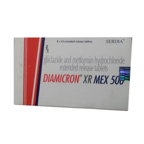 Diamicron XR Mex 500 Tablet Packaging Type Box Packaging Size 8x14