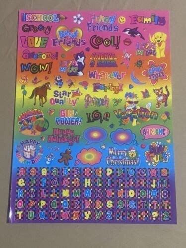 Vintage Lisa Frank Jumbo Sticker Sheet S1273 01 Ebay