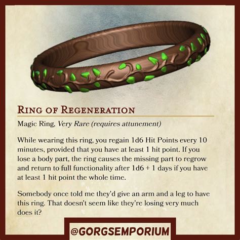 Regeneration Ring DnD Magic Ring Dungeons and Dragons | Etsy