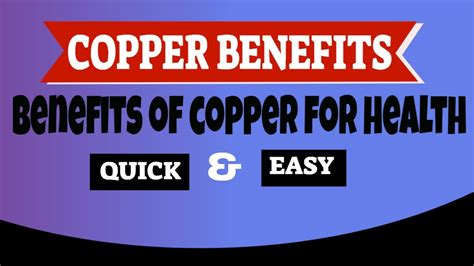 The Top 5 Benefits Of Copper Copper Benefits Health Healthy Aging