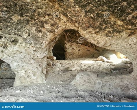 Cave Dwellings Tsankawe Pueblo New Mexico Stock Image - Image of ...