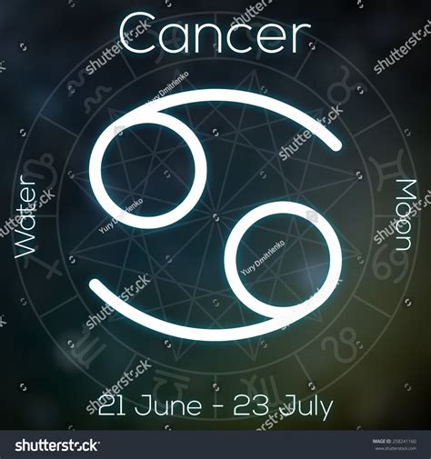 Zodiac Sign Cancer White Line Astrological Stock Illustration 258241160