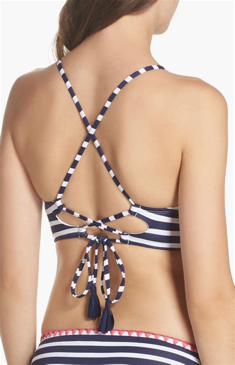 Tommy Bahama Breton Stripe High Neck Bikini Top L Womens Size Xs