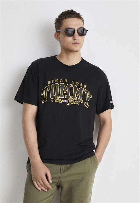 Tommy Jeans Luxe Varsity Tee Unisex Marškinėliai Su Spaudiniu Black