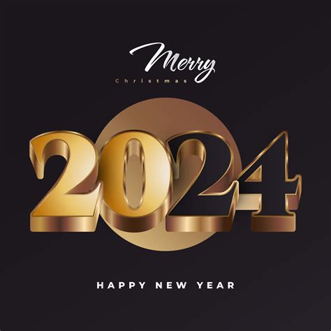 Creative New Year 2024 Banner Or Poster Design With Black And Gold 3d