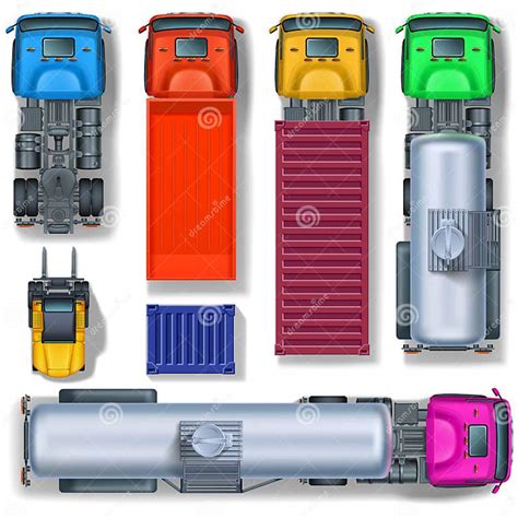 trucks collection top view stock illustration illustration  lorry