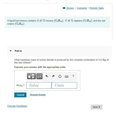 Solved A Liquid Fuel Mixture Contains Hexane Chegg