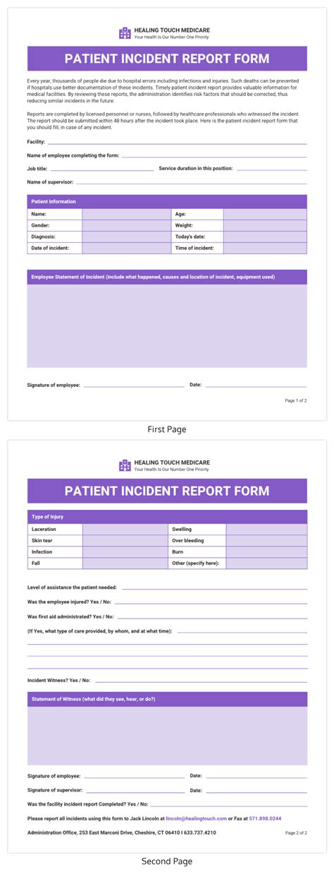 Patient Care Report Template Sarseh