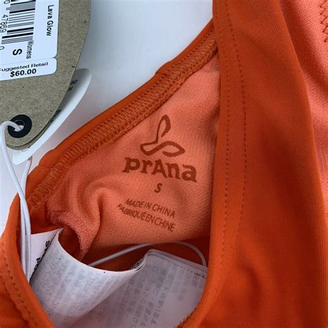 PrAna Lava Glow Orange RIMINI Tie Bikini Swim Swimsuit Top Sz Small NWT