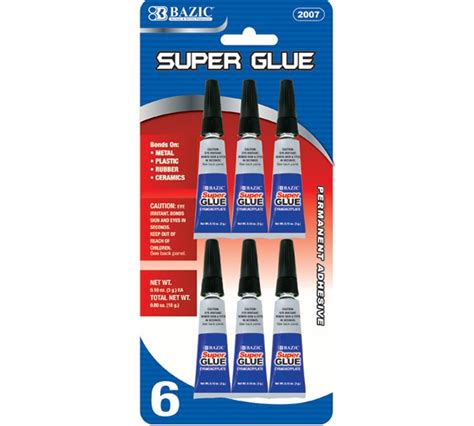 Bazic Super Glue 3 Grams 010 Ounces 6 Per Pack Industrial And Scientific