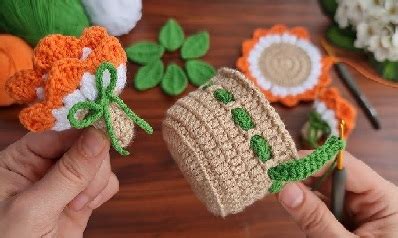 Aprende A Tejer Una Bella Maceta Con Flor A Crochet Manualidades