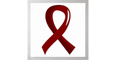 Sickle Cell Disease Burgundy Ribbon 3 Poster Zazzle