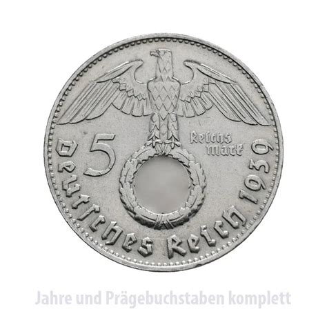 5 RM 1936 39 Paul Von Hindenburg Hakenkreuz Komplett J 367