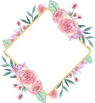 Square Floral Frame PNGs for Free Download