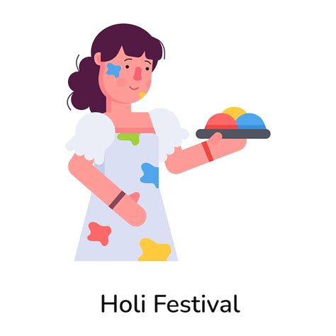 Premium Vector Handy Flat Style Icon Of Holi Festival