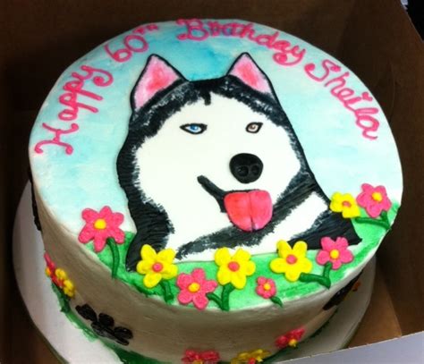 60th Birthday Cake Husky Dog