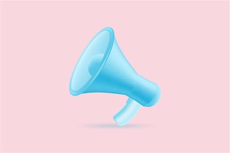 Ícone De Megafone 3d Conceito De Tempo De Marketing Símbolos Alto Falante Mídia Social