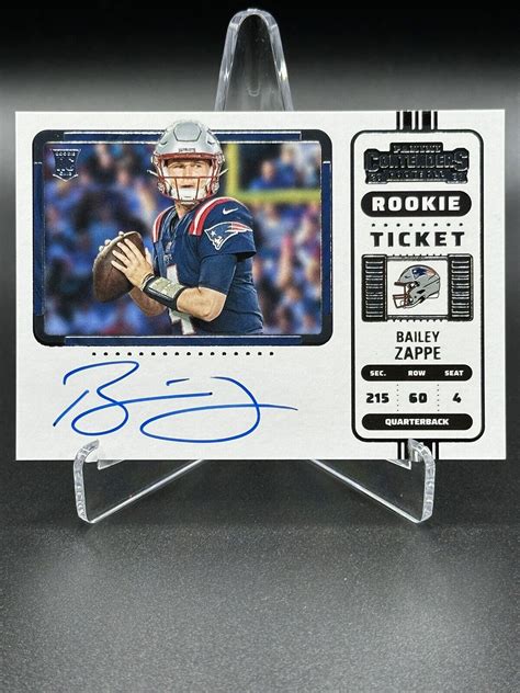 Contenders Bailey Zappe Rookie Ticket On Card Auto Rc Variation Ebay