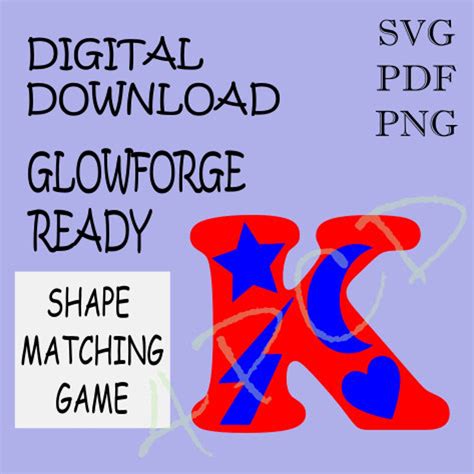 Children's Shape Matching Game, Digital Download, Glowforge, Child ...