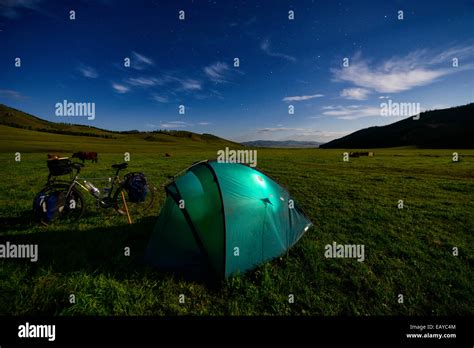 Camping In The Mongolian Steppe Mongolia Stock Photo Alamy