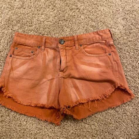 Free People Shorts Free People Orange Distressed Cut Off Denim