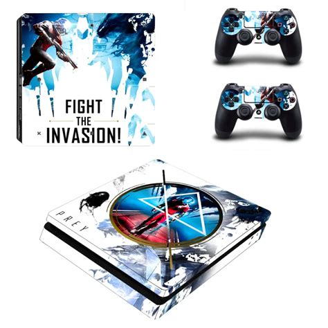 PS4 Slim Console And Controllers Skin Set Vinyl Decal Sticker For