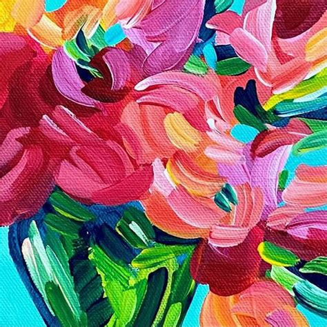 Abstract Flower Painting Acrylic