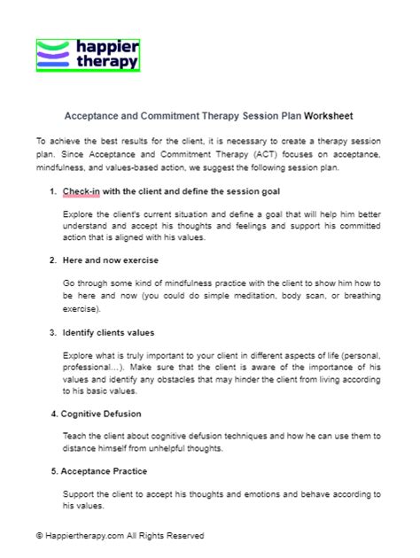 Healthy Habits Worksheet Happiertherapy