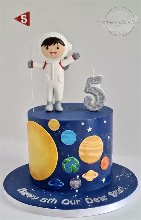 Astronaut And Planets Single Tier Cake