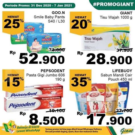 Katalog Promo Giant Rabu 6 Januari 2021 Diskon Barang Hingga 40 Belanja Kebutuhan Jadi Hemat