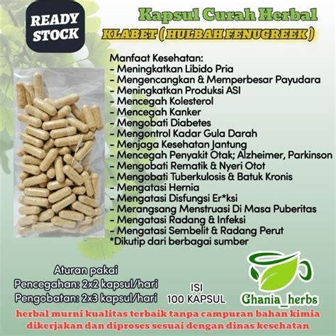 Jual Herbal Curah Klabet Isi Kapsul Shopee Indonesia