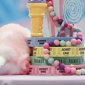 Raffle Tickets Roll Pink Yellow Pastel Admit One Ticket for Carnival Themed Party Decor Birthday ...