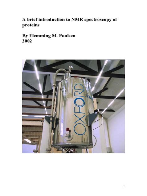 A Brief Introduction To Nmr Spectroscopy Of Proteins By Flemming M