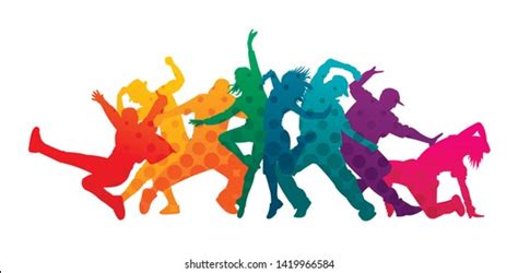 Detailed Vector Illustration Silhouettes Expressive Dance Stock Vector