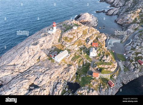 Aerial View Of Cape Lindesnes Lighthouse At The Most Southern
