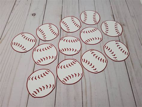 Baseball Cutouts 12 Baseball Diecuts Baseball Cupcake Toppers Sports ...