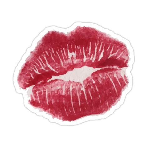 Lipstick Kisses Sticker For Sale By Alexabrinaldi Cute Laptop Stickers Kiss Stickers