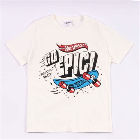 Camiseta Hot Wheels Infantil A Anos Mattel Marfim