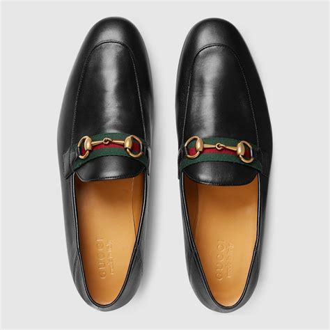 Black Leather Mens Horsebit Loafer With Web Gucci® Us