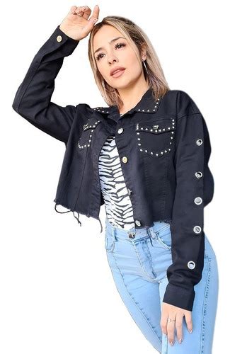 Campera De Jean Oversize Negra Con Tachas Mebuscar Argentina