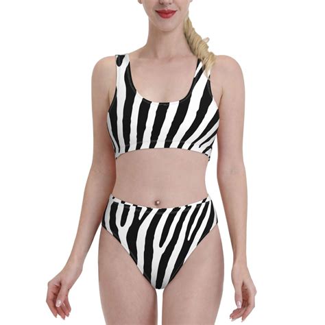 Lukts Women High Waisted Bikini Set Zebra Swimsuit 2 Piece Bathing Suit