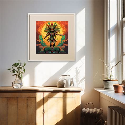 Aztec God of Sun Mayan Wall Art Aztec Digital Print Mythological ...